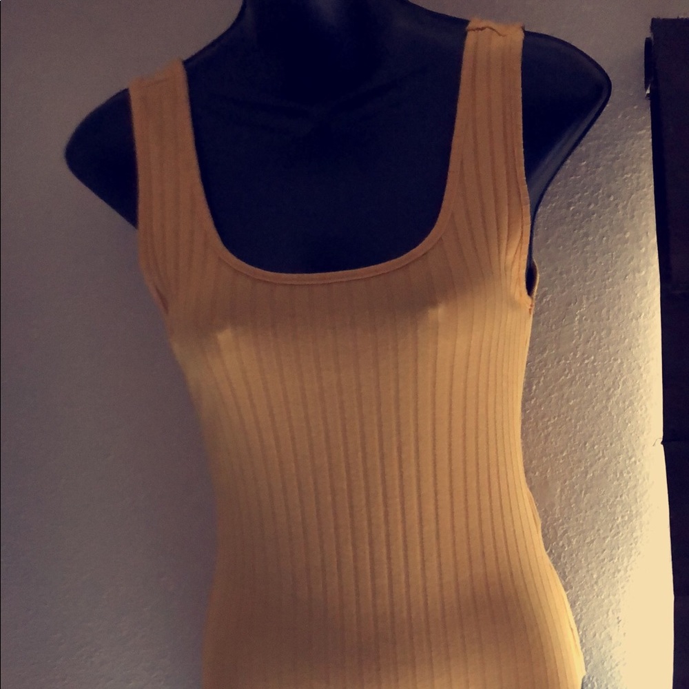 Forever 21 yellow ribbed body suit